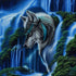 Close up of the finished mystical wolf and waterfall diamond painting | Azurra Shop
