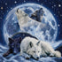 Close up of the finished wolf spirit and full moon diamond painting | Azurra Shop