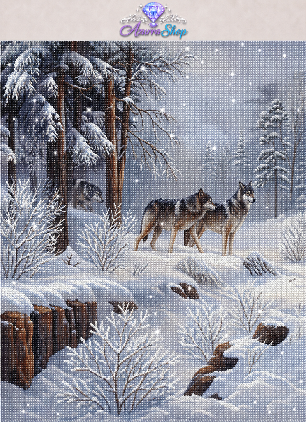 Wolves in Winter Forest Diamond Painting Kit